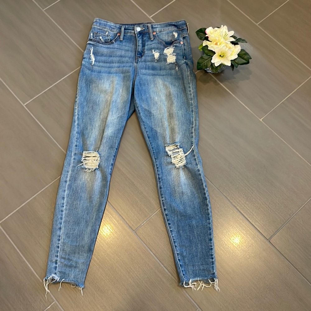 Wild Fable Women’s High-Rise Distressed Skinny Jeans - Blue 6